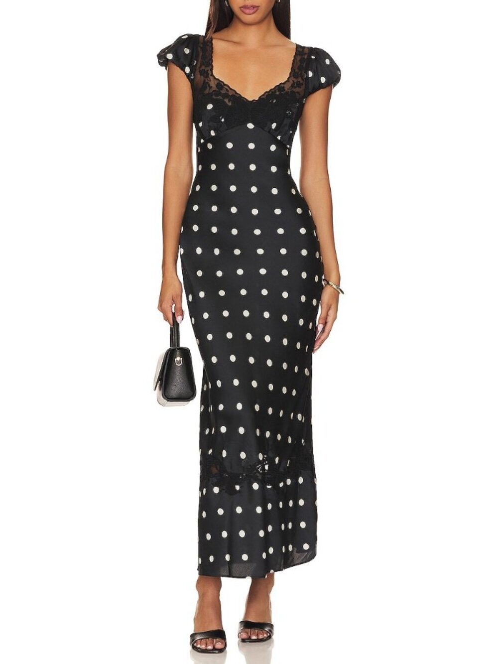Free People Butterfly Babe Maxi Dress - Black / White Combo - Size Small